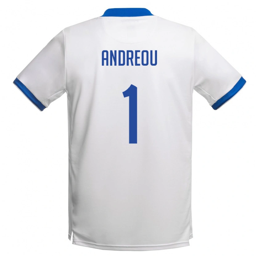 Danxen Dámské Kypr Andreas Andreou #1 Bílá Královská Modrá Daleko Hráčské Dresy 26-28 Dres