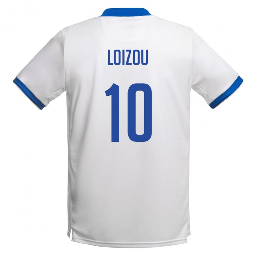 Danxen Dámské Kypr Loizos Loizou #10 Bílá Královská Modrá Daleko Hráčské Dresy 26-28 Dres
