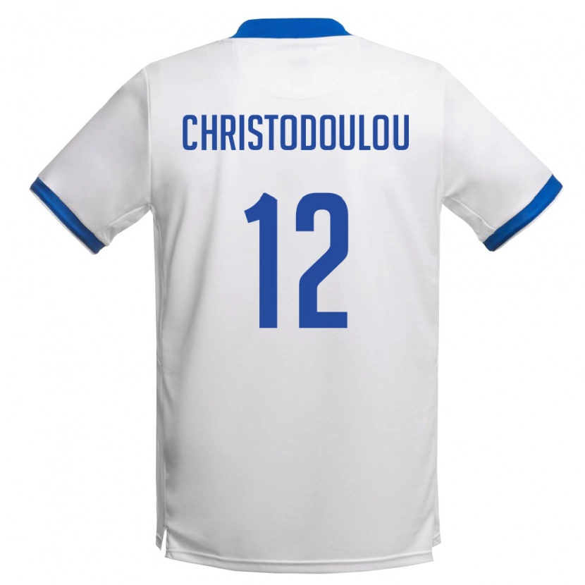 Danxen Dámské Kypr Georgios Christodoulou #12 Bílá Královská Modrá Daleko Hráčské Dresy 26-28 Dres