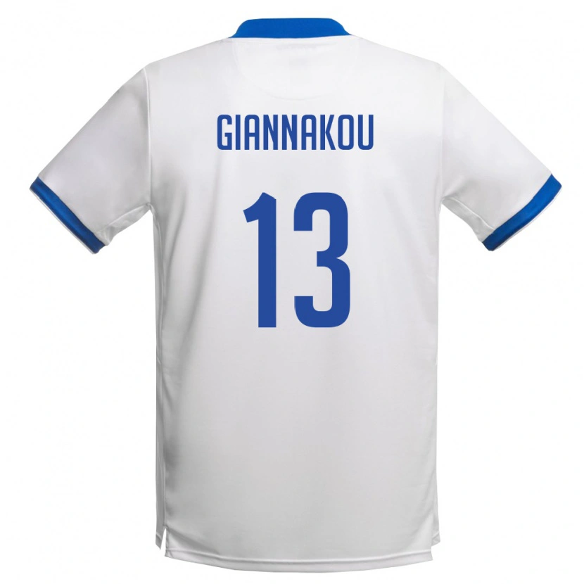 Danxen Dámské Kypr Konstantinos Giannakou #13 Bílá Královská Modrá Daleko Hráčské Dresy 26-28 Dres