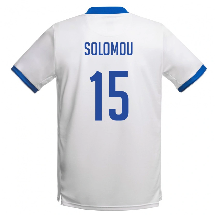 Danxen Dámské Kypr Symeon Solomou #15 Bílá Královská Modrá Daleko Hráčské Dresy 26-28 Dres
