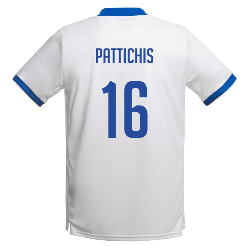 Danxen Dámské Kypr Konstantinos Pattichis #16 Bílá Královská Modrá Daleko Hráčské Dresy 26-28 Dres