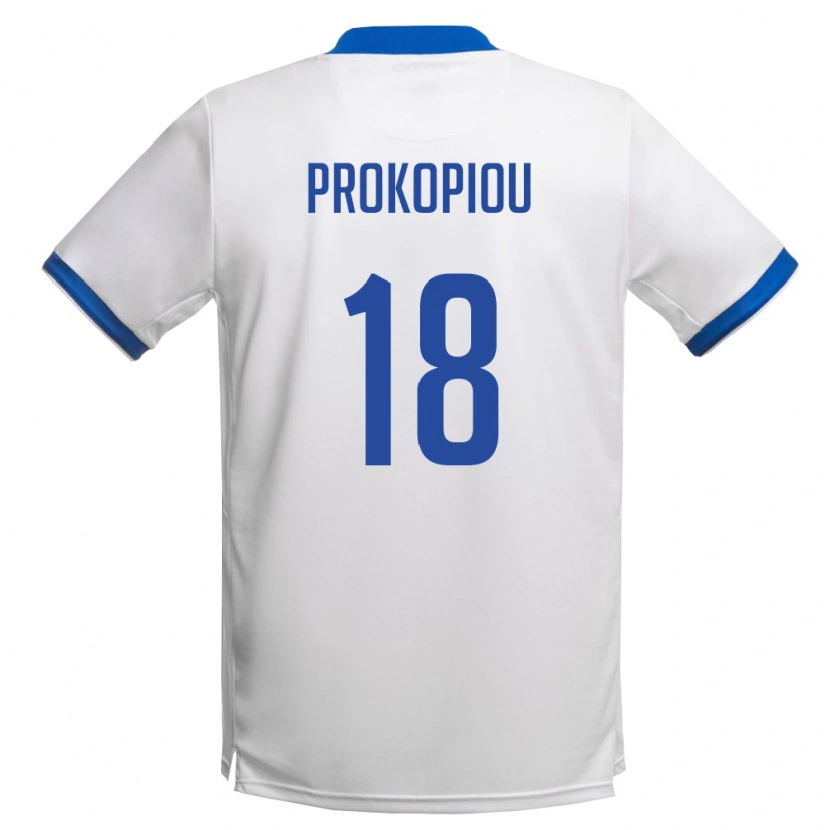 Danxen Dámské Kypr Titos Prokopiou #18 Bílá Královská Modrá Daleko Hráčské Dresy 26-28 Dres