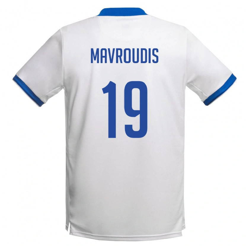 Danxen Dámské Kypr Andreas Mavroudis #19 Bílá Královská Modrá Daleko Hráčské Dresy 26-28 Dres