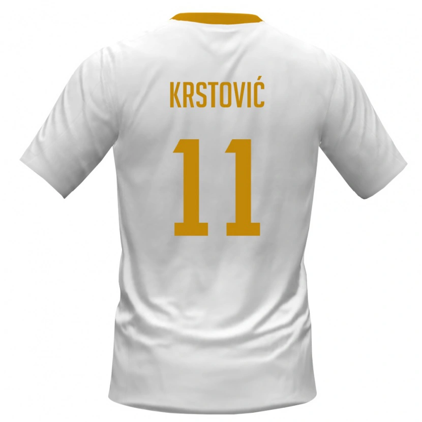 Danxen Dámské Černá Hora Nikola Krstović #11 Bílá Červená Žlutá Daleko Hráčské Dresy 26-28 Dres