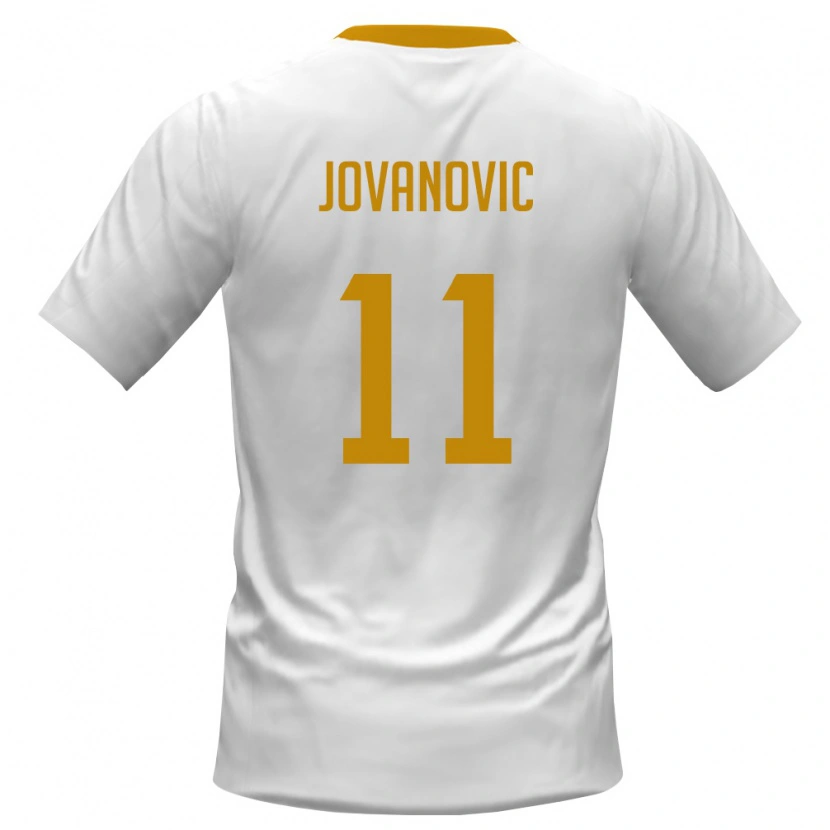 Danxen Dámské Černá Hora Matija Jovanovic #11 Bílá Červená Žlutá Daleko Hráčské Dresy 26-28 Dres
