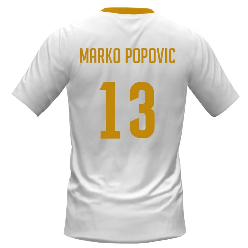Danxen Dámské Černá Hora Marko Popovic #13 Bílá Červená Žlutá Daleko Hráčské Dresy 26-28 Dres