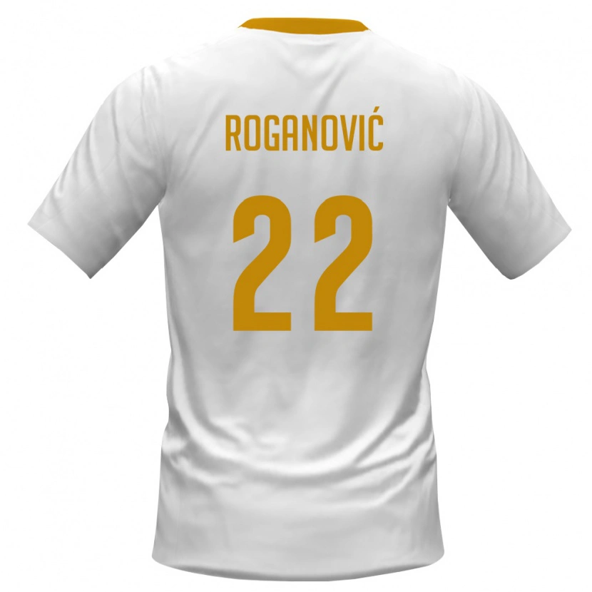 Danxen Dámské Černá Hora Milan Roganovic #22 Bílá Červená Žlutá Daleko Hráčské Dresy 26-28 Dres