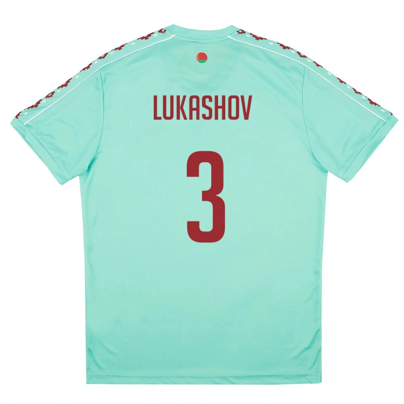 Danxen Dámské Bělorusko Anton Lukashov #3 Světle Zelená Vínová Daleko Hráčské Dresy 26-28 Dres