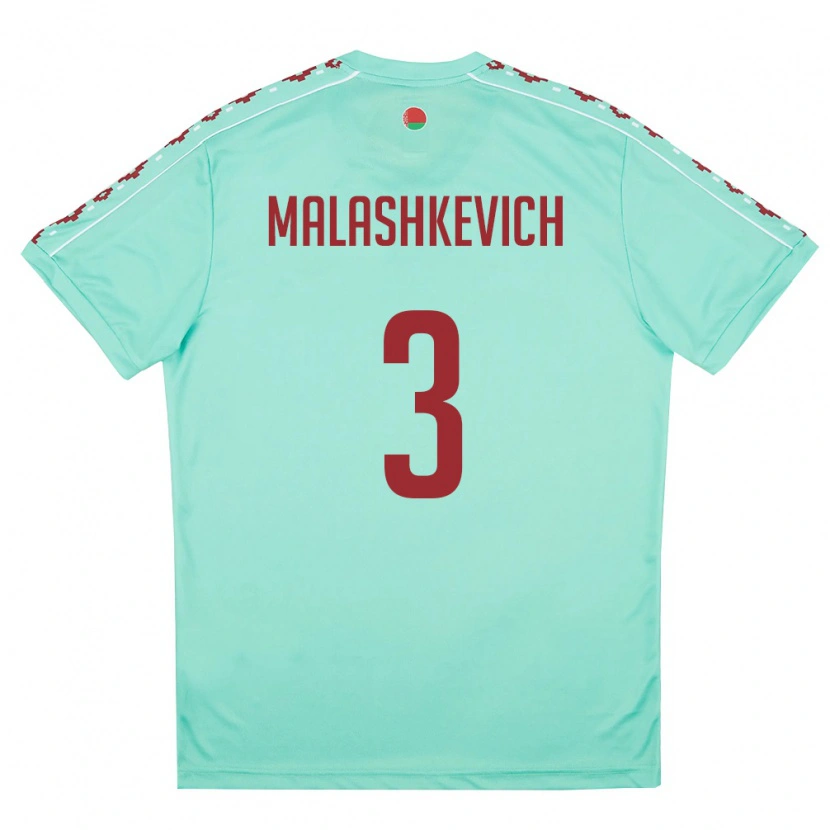 Danxen Dámské Bělorusko Dmitriy Malashkevich #3 Světle Zelená Vínová Daleko Hráčské Dresy 26-28 Dres