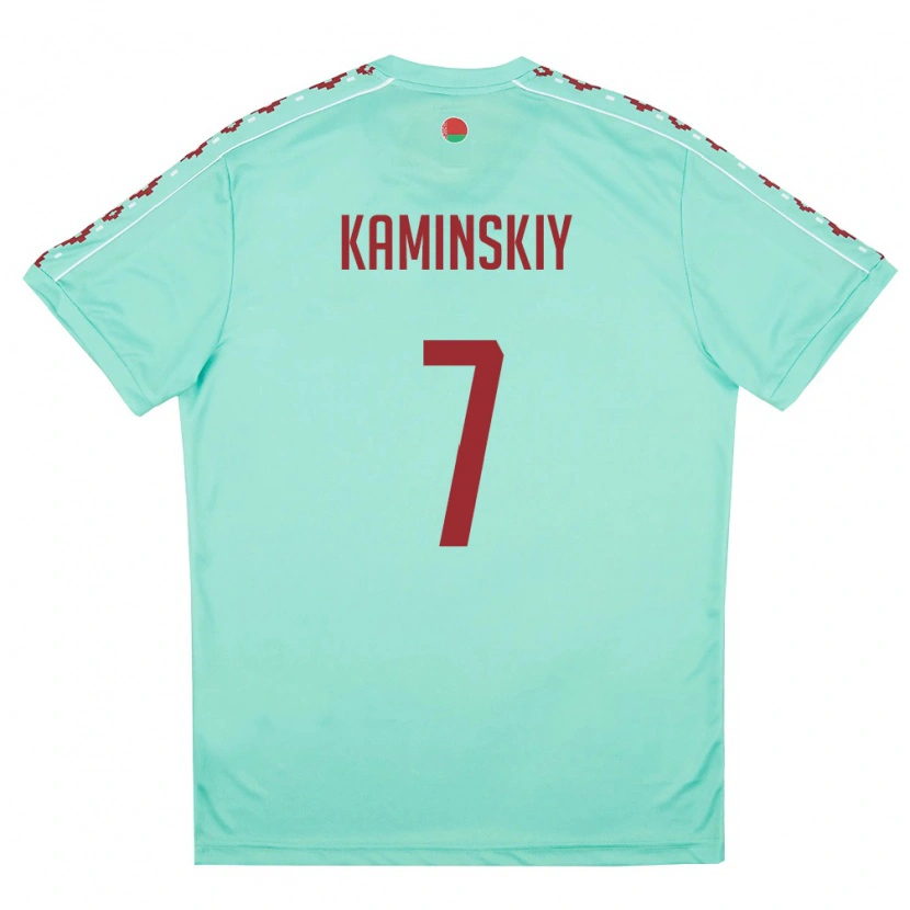 Danxen Dámské Bělorusko Timofey Kaminskiy #7 Světle Zelená Vínová Daleko Hráčské Dresy 26-28 Dres