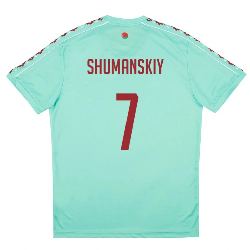 Danxen Dámské Bělorusko Artem Shumanskiy #7 Světle Zelená Vínová Daleko Hráčské Dresy 26-28 Dres