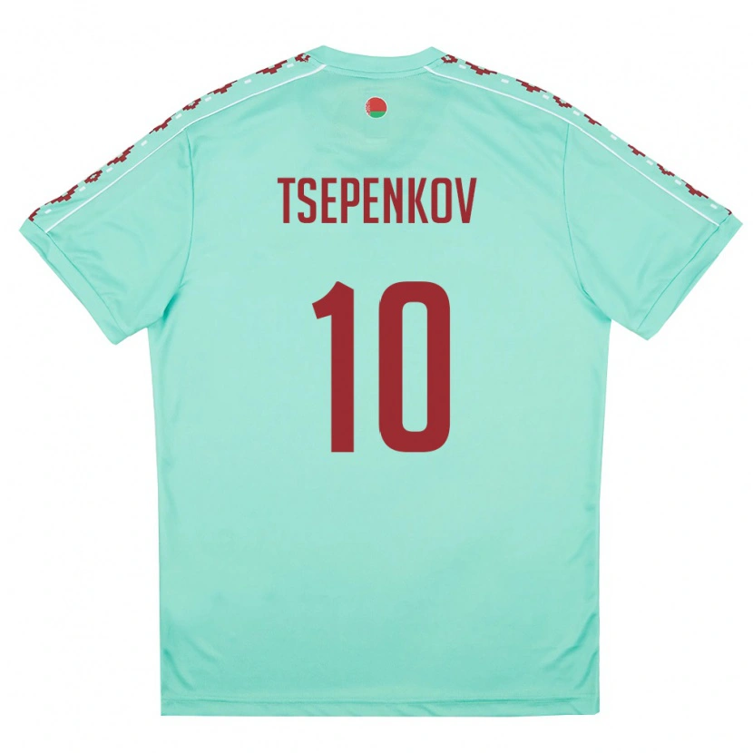 Danxen Dámské Bělorusko Kirill Tsepenkov #10 Světle Zelená Vínová Daleko Hráčské Dresy 26-28 Dres