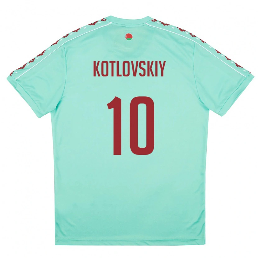 Danxen Dámské Bělorusko Makar Kotlovskiy #10 Světle Zelená Vínová Daleko Hráčské Dresy 26-28 Dres