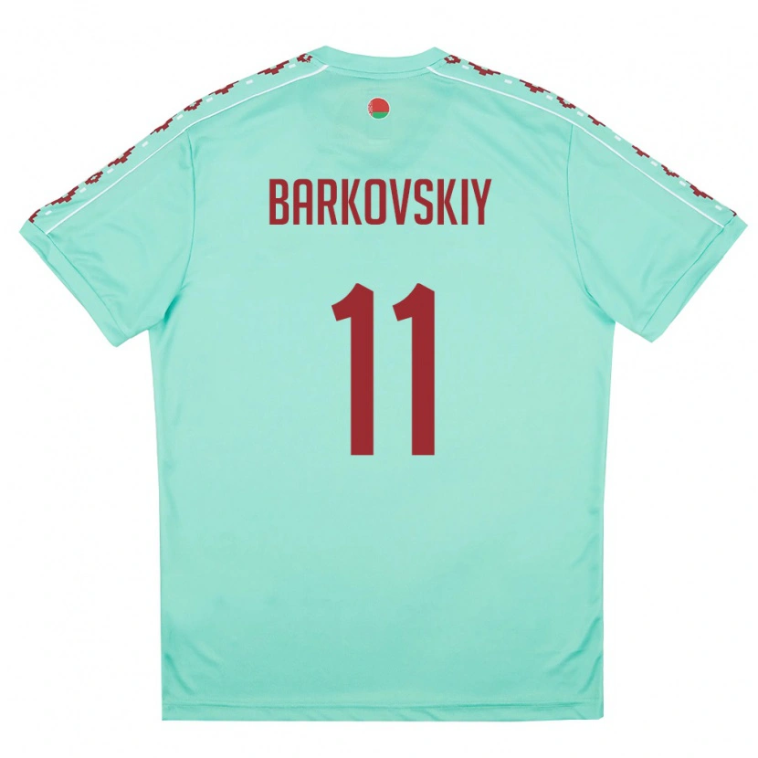 Danxen Dámské Bělorusko German Barkovskiy #11 Světle Zelená Vínová Daleko Hráčské Dresy 26-28 Dres