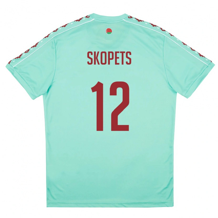 Danxen Dámské Bělorusko Arseniy Skopets #12 Světle Zelená Vínová Daleko Hráčské Dresy 26-28 Dres