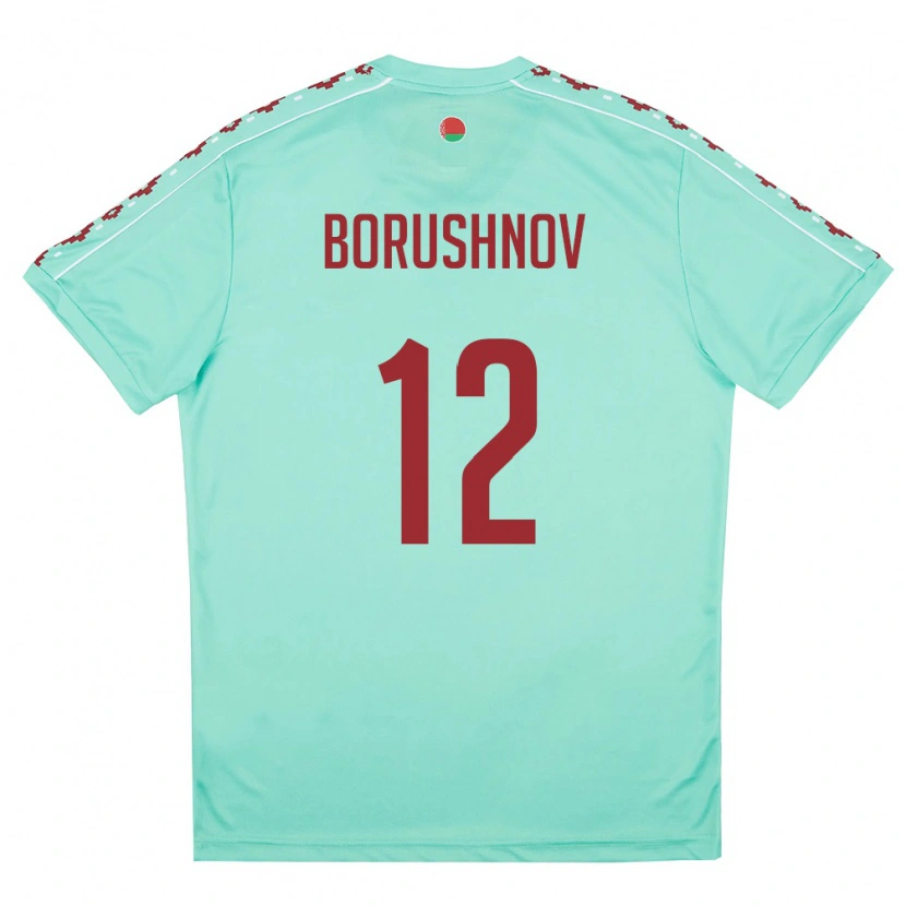 Danxen Dámské Bělorusko Nikolay Borushnov #12 Světle Zelená Vínová Daleko Hráčské Dresy 26-28 Dres