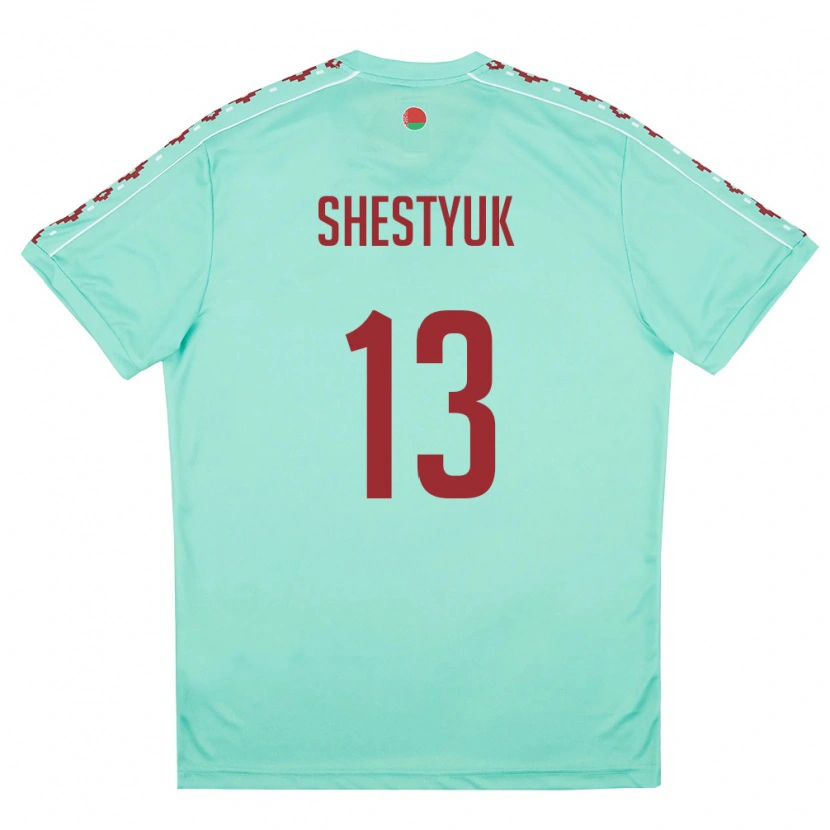 Danxen Dámské Bělorusko Aleksandr Shestyuk #13 Světle Zelená Vínová Daleko Hráčské Dresy 26-28 Dres