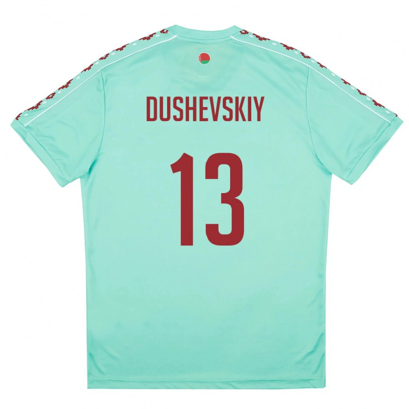 Danxen Dámské Bělorusko Daniil Dushevskiy #13 Světle Zelená Vínová Daleko Hráčské Dresy 26-28 Dres