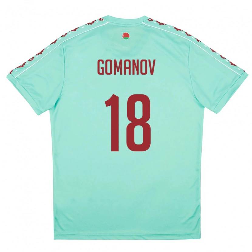 Danxen Dámské Bělorusko Kirill Gomanov #18 Světle Zelená Vínová Daleko Hráčské Dresy 26-28 Dres