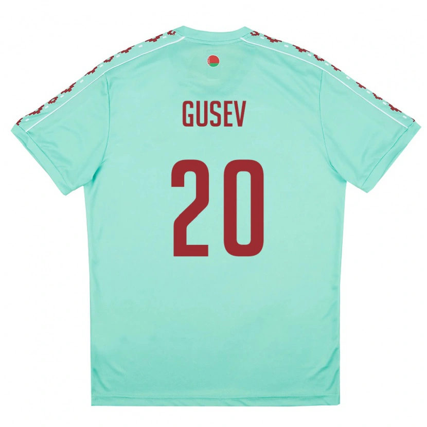 Danxen Dámské Bělorusko Bogdan Gusev #20 Světle Zelená Vínová Daleko Hráčské Dresy 26-28 Dres