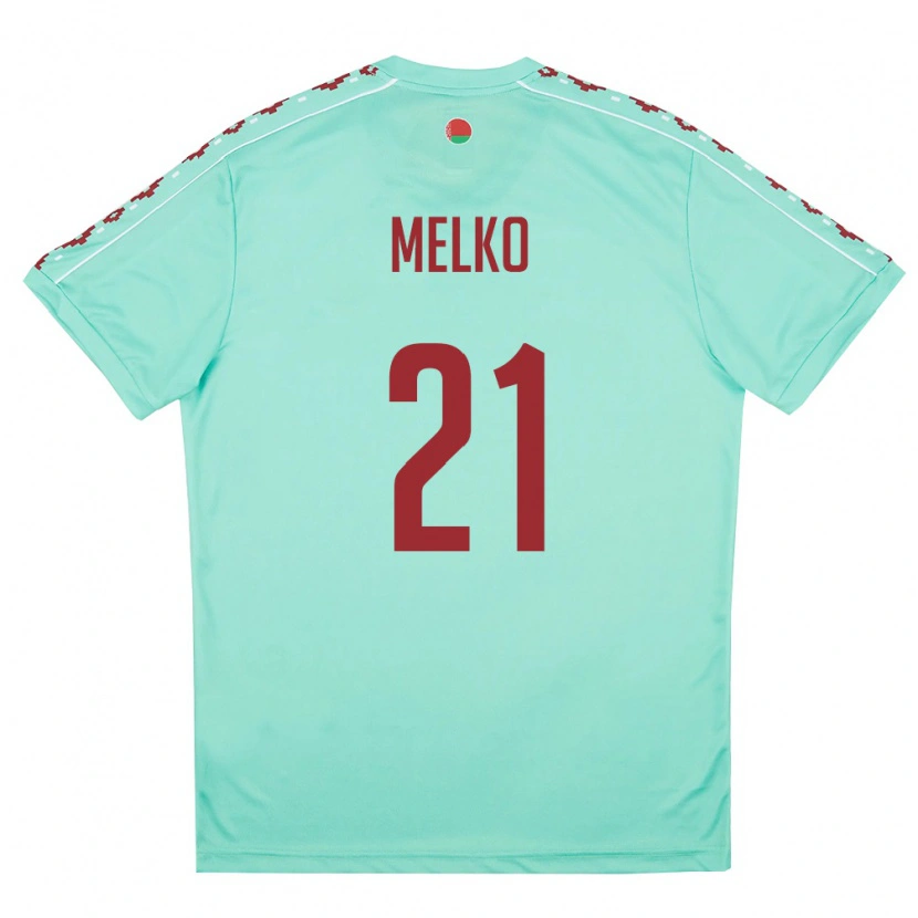 Danxen Dámské Bělorusko Vladislav Melko #21 Světle Zelená Vínová Daleko Hráčské Dresy 26-28 Dres