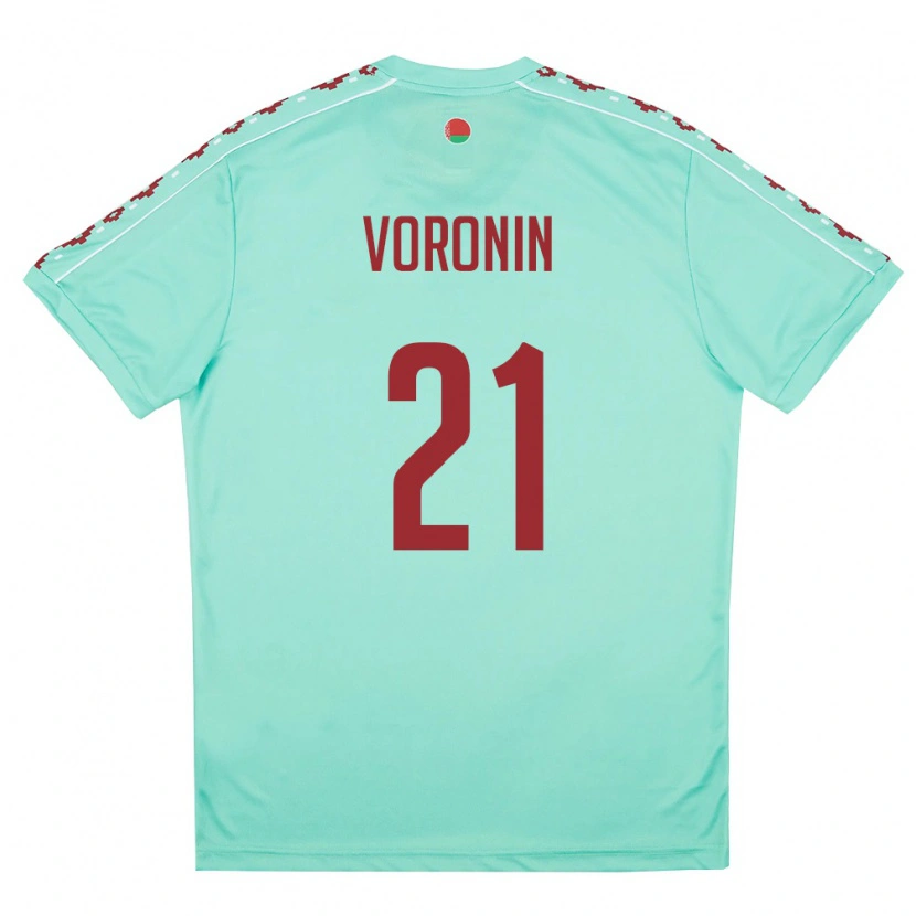 Danxen Dámské Bělorusko Vladislav Voronin #21 Světle Zelená Vínová Daleko Hráčské Dresy 26-28 Dres