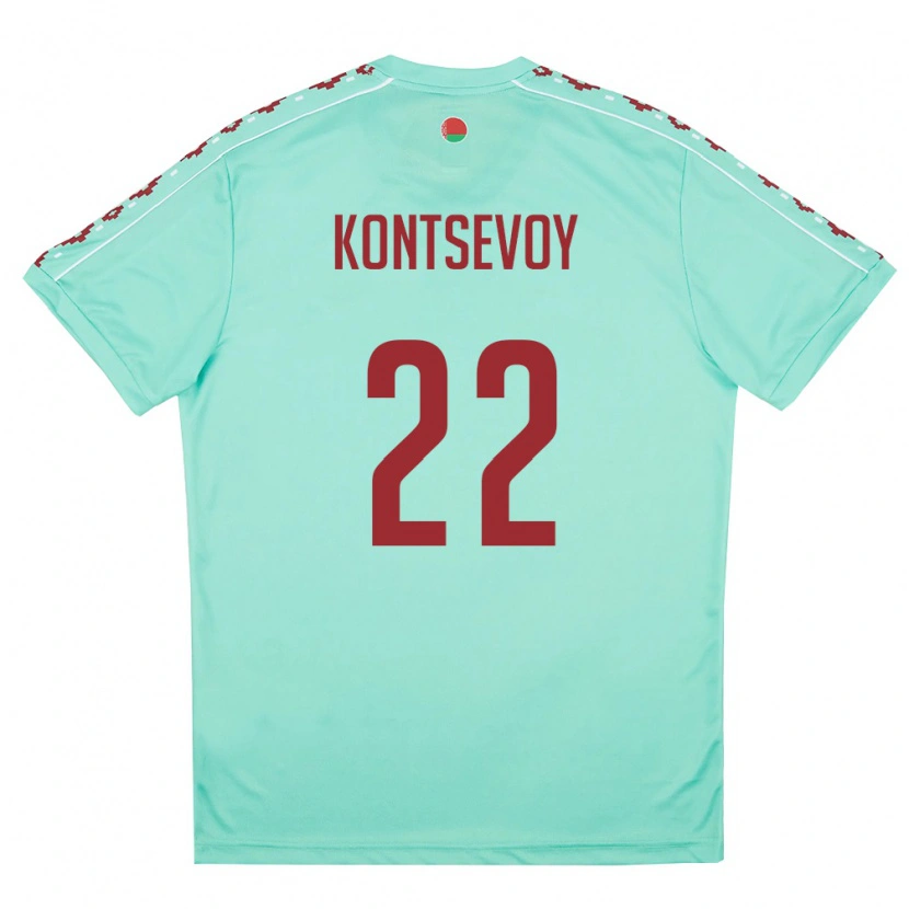 Danxen Dámské Bělorusko Artem Kontsevoy #22 Světle Zelená Vínová Daleko Hráčské Dresy 26-28 Dres