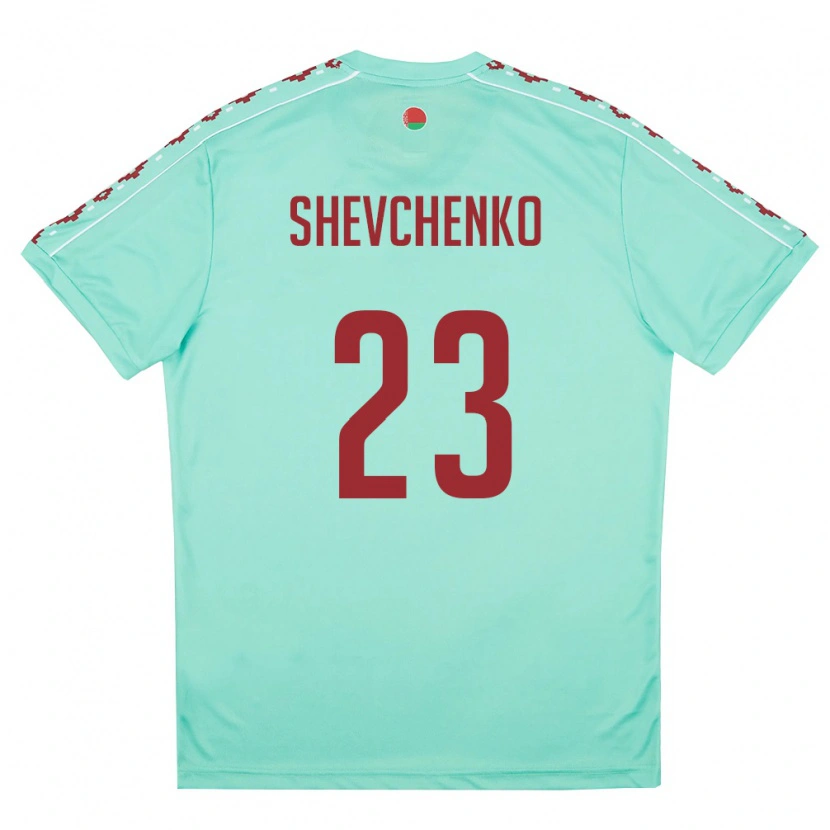 Danxen Dámské Bělorusko Gleb Shevchenko #23 Světle Zelená Vínová Daleko Hráčské Dresy 26-28 Dres