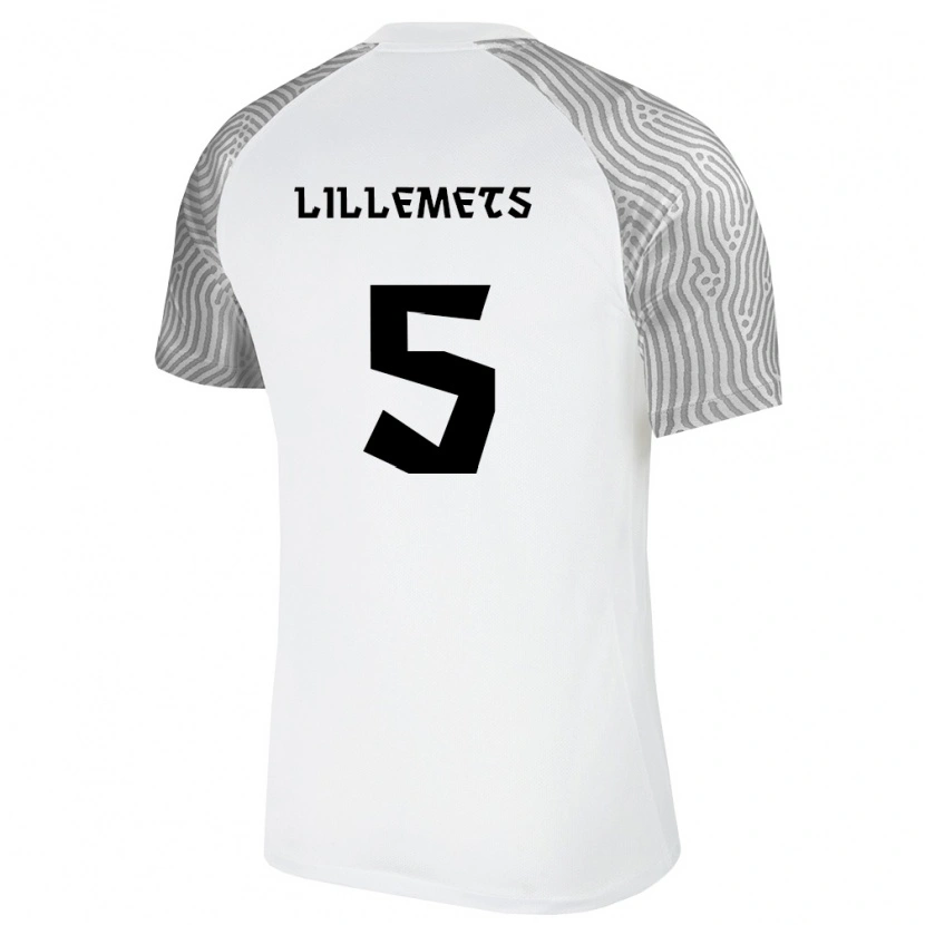 Danxen Dámské Estonsko Johannes Lillemets #5 Bílá Šedá Daleko Hráčské Dresy 26-28 Dres
