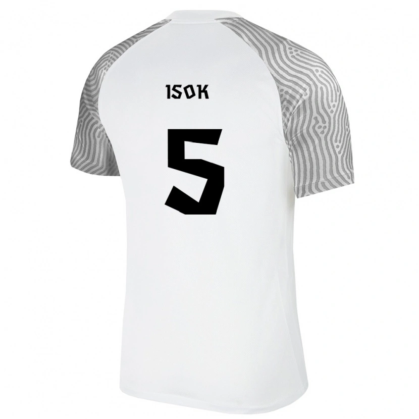 Danxen Dámské Estonsko Karel Isok #5 Bílá Šedá Daleko Hráčské Dresy 26-28 Dres