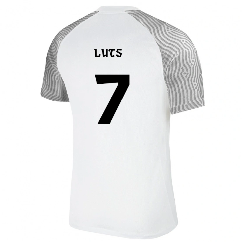 Danxen Dámské Estonsko Daniel Luts #7 Bílá Šedá Daleko Hráčské Dresy 26-28 Dres