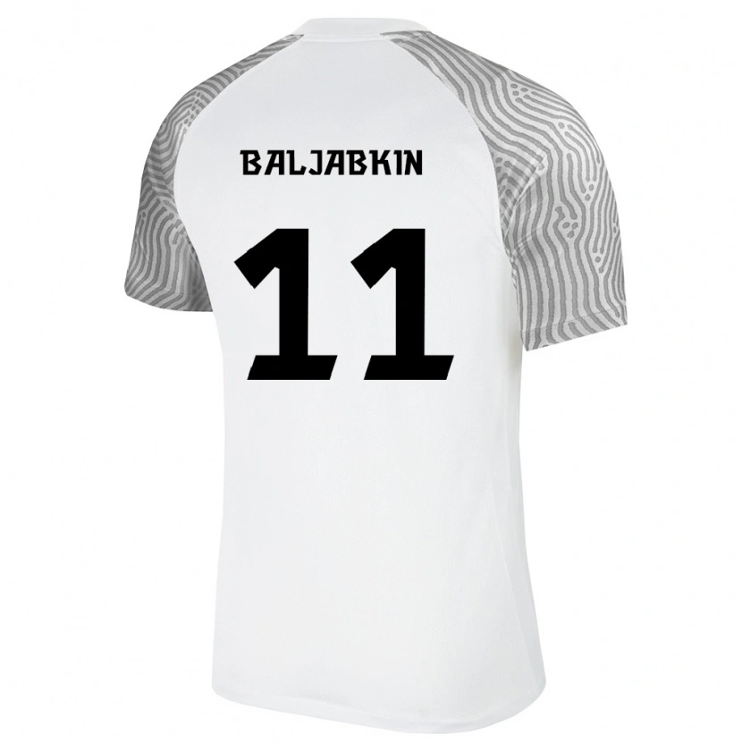 Danxen Dámské Estonsko Nikita Baljabkin #11 Bílá Šedá Daleko Hráčské Dresy 26-28 Dres