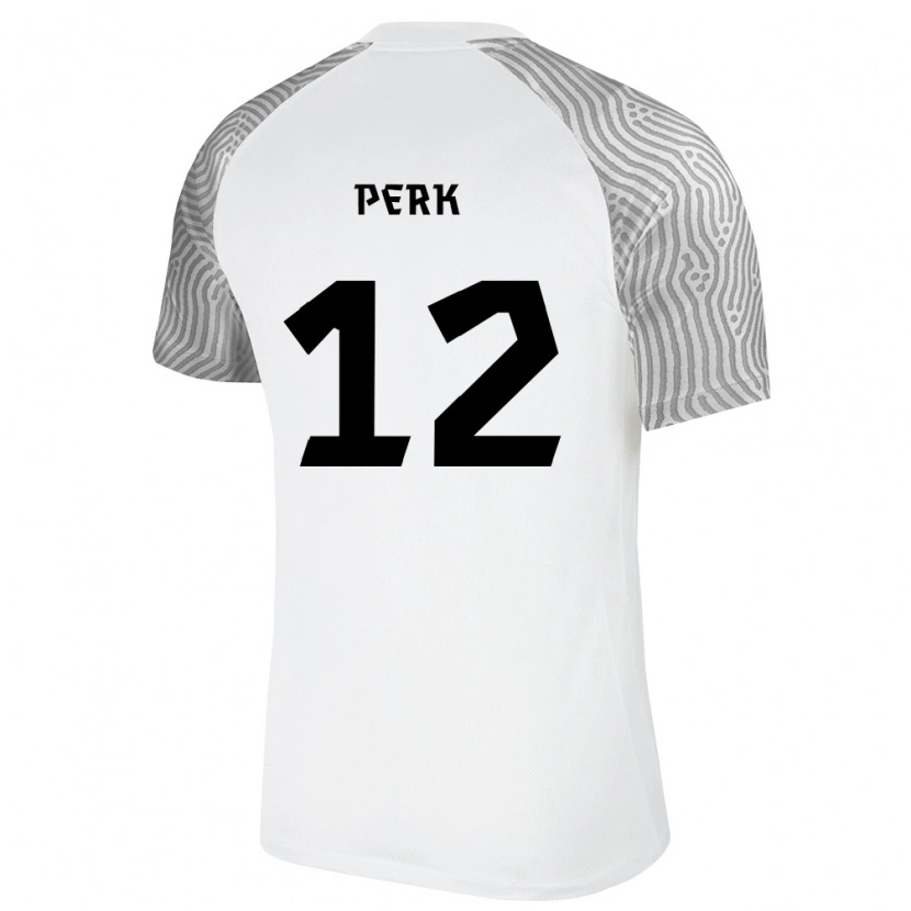 Danxen Dámské Estonsko Henri Perk #12 Bílá Šedá Daleko Hráčské Dresy 26-28 Dres