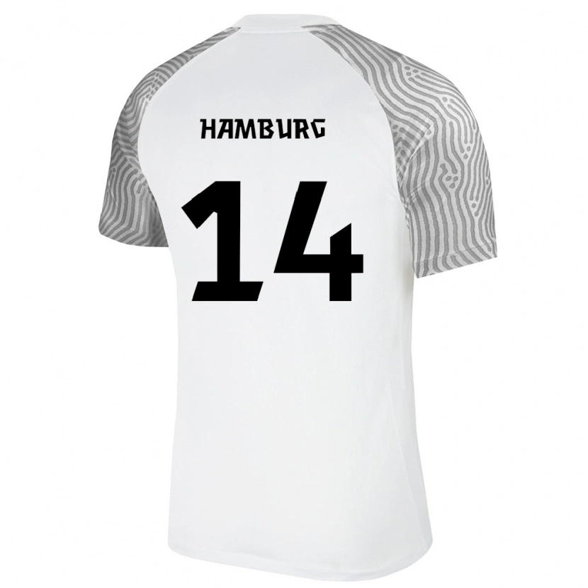 Danxen Dámské Estonsko Jan Hamburg #14 Bílá Šedá Daleko Hráčské Dresy 26-28 Dres