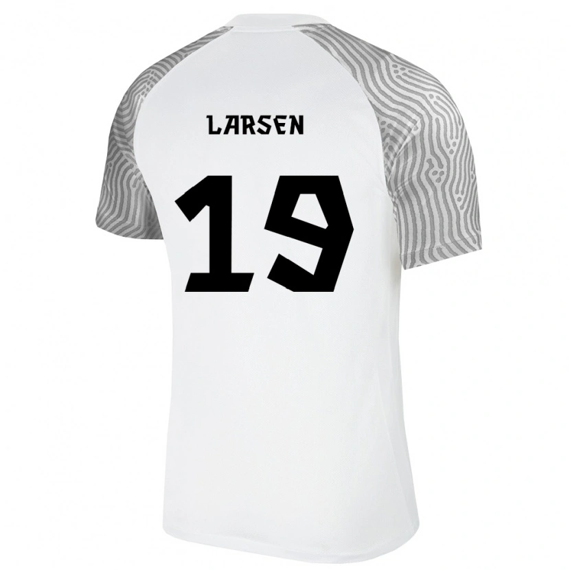 Danxen Dámské Estonsko Michael Schjönning-Larsen #19 Bílá Šedá Daleko Hráčské Dresy 26-28 Dres
