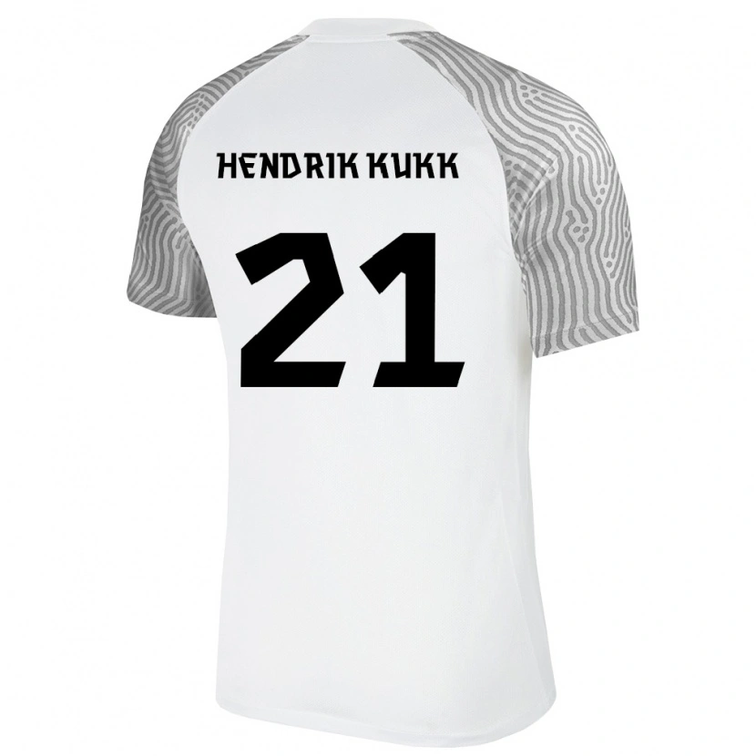 Danxen Dámské Estonsko Mark Hendrik Kukk #21 Bílá Šedá Daleko Hráčské Dresy 26-28 Dres