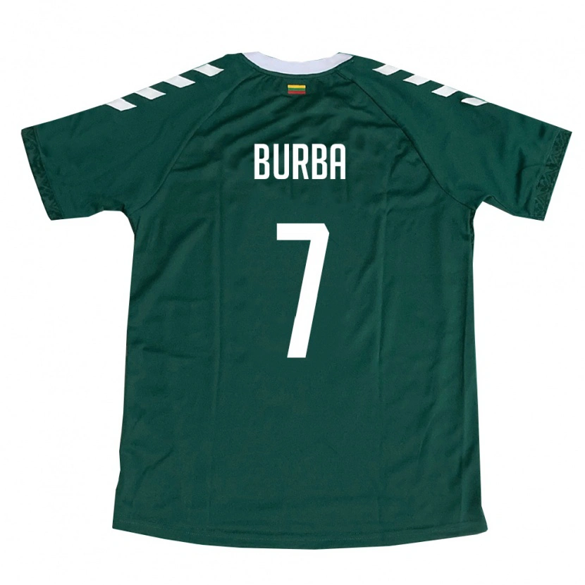 Danxen Dámské Litva Motiejus Burba #7 Tmavě Zelená Bílá Daleko Hráčské Dresy 26-28 Dres
