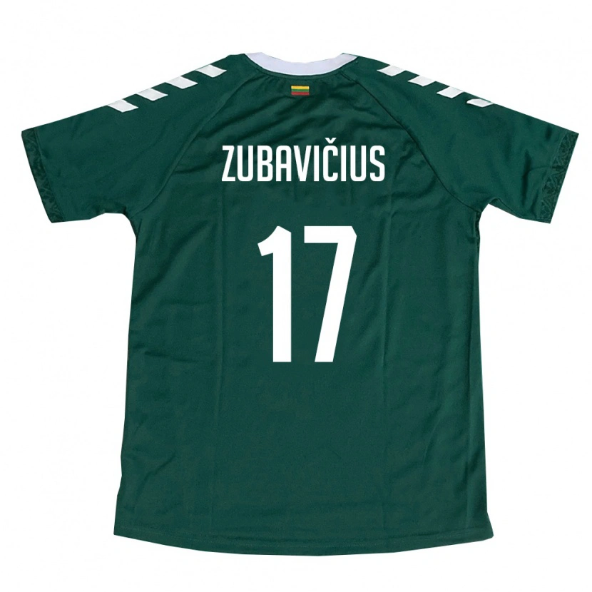 Danxen Dámské Litva Dominykas Zubavičius #17 Tmavě Zelená Bílá Daleko Hráčské Dresy 26-28 Dres