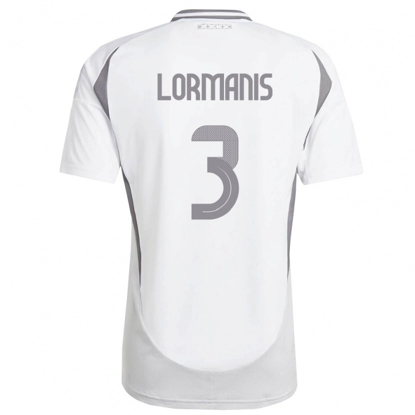 Danxen Dámské Lotyšsko Martins Lormanis #3 Bílá Tmavě Šedá Daleko Hráčské Dresy 26-28 Dres