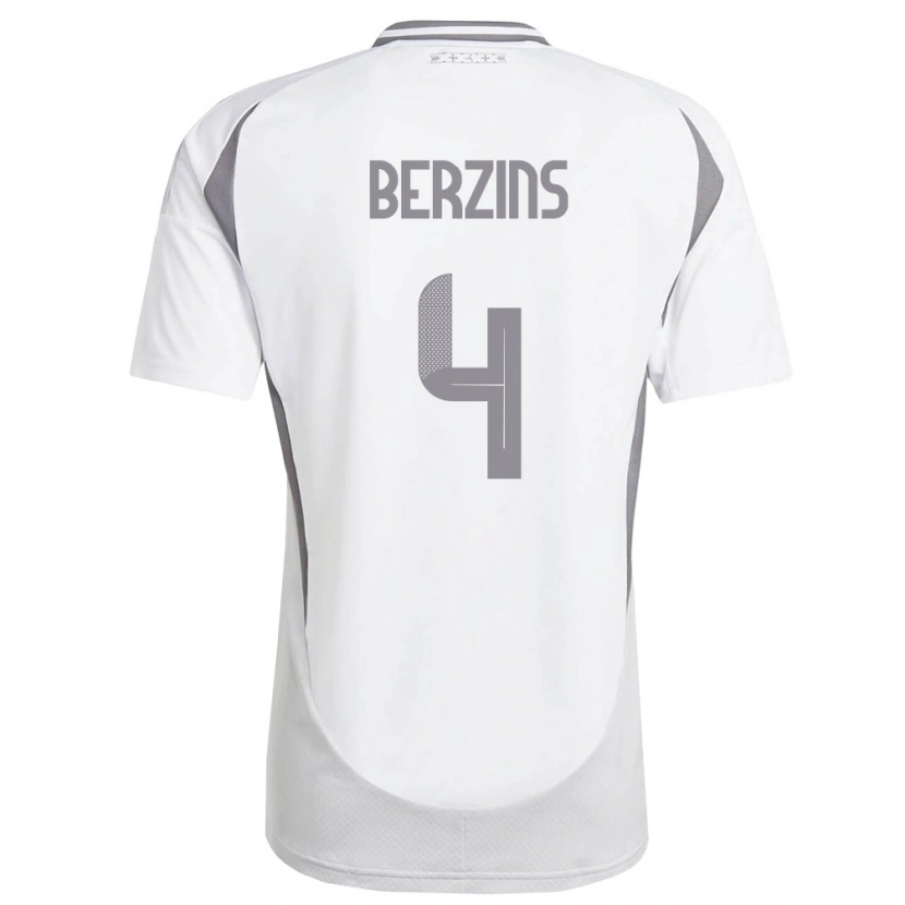 Danxen Dámské Lotyšsko Lenards Berzins #4 Bílá Tmavě Šedá Daleko Hráčské Dresy 26-28 Dres