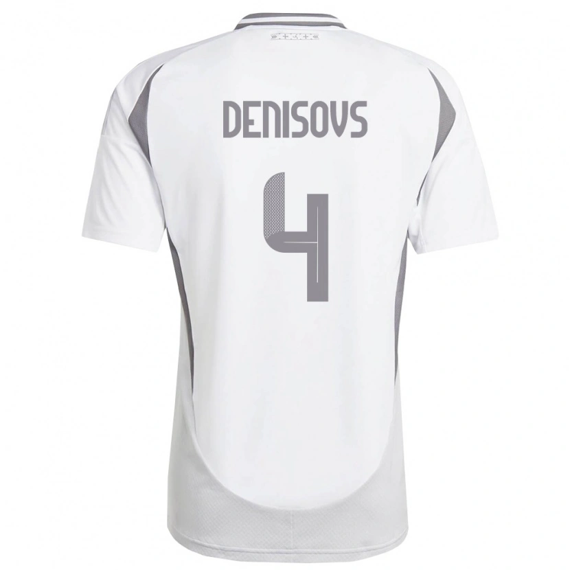 Danxen Dámské Lotyšsko Deniss Denisovs #4 Bílá Tmavě Šedá Daleko Hráčské Dresy 26-28 Dres