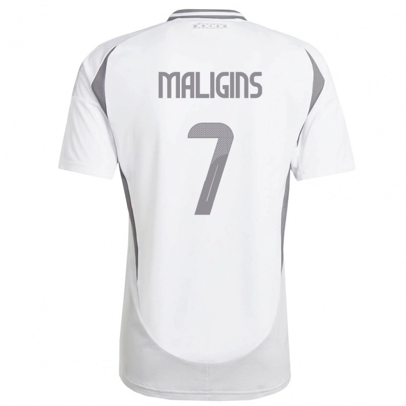 Danxen Dámské Lotyšsko Zahars Maligins #7 Bílá Tmavě Šedá Daleko Hráčské Dresy 26-28 Dres