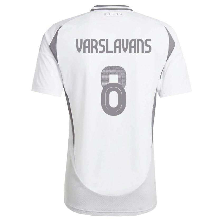 Danxen Dámské Lotyšsko Renars Varslavans #8 Bílá Tmavě Šedá Daleko Hráčské Dresy 26-28 Dres