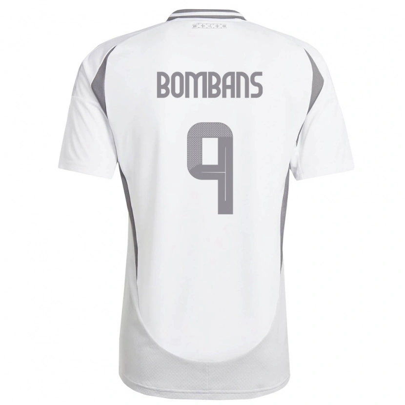 Danxen Dámské Lotyšsko Georgijs Bombans #9 Bílá Tmavě Šedá Daleko Hráčské Dresy 26-28 Dres