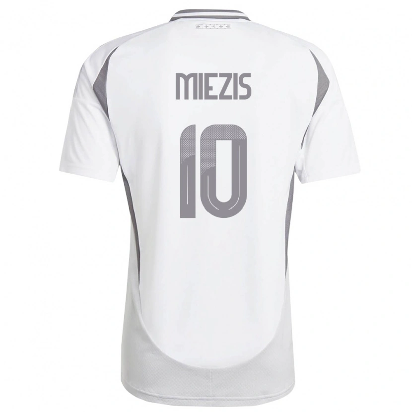 Danxen Dámské Lotyšsko Karlis Miezis #10 Bílá Tmavě Šedá Daleko Hráčské Dresy 26-28 Dres