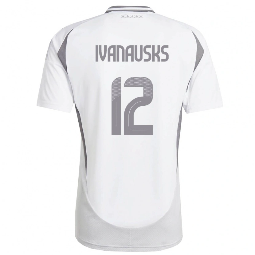 Danxen Dámské Lotyšsko Ivans Ivanausks #12 Bílá Tmavě Šedá Daleko Hráčské Dresy 26-28 Dres
