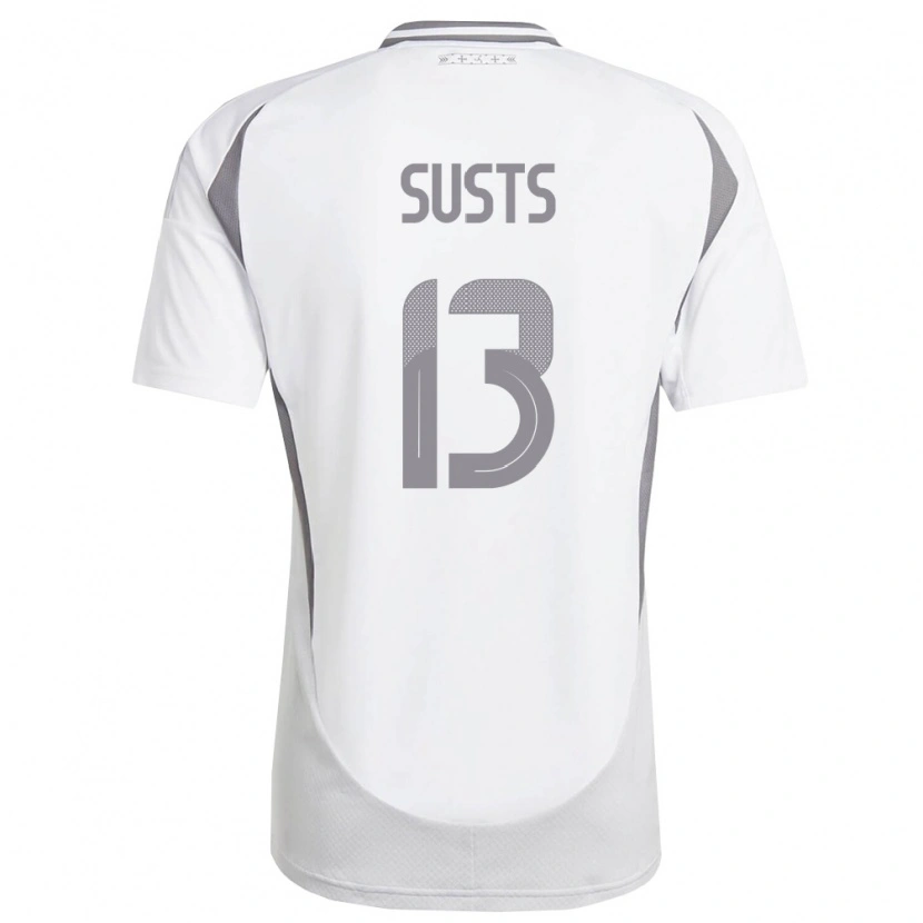 Danxen Dámské Lotyšsko Marcis Susts #13 Bílá Tmavě Šedá Daleko Hráčské Dresy 26-28 Dres