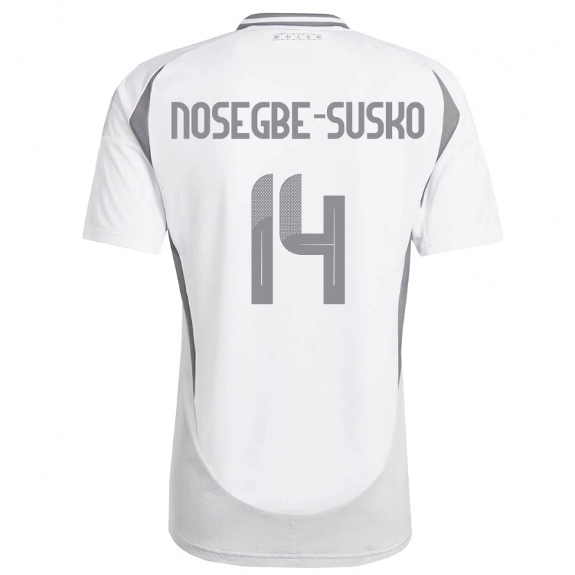 Danxen Dámské Lotyšsko Daniels Nosegbe-Suško #14 Bílá Tmavě Šedá Daleko Hráčské Dresy 26-28 Dres