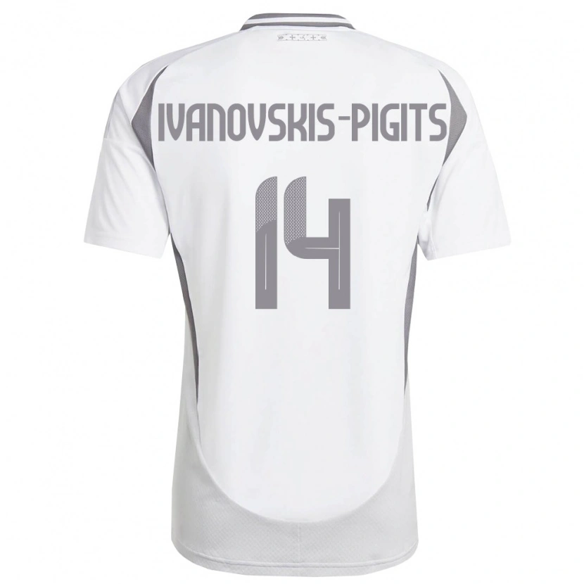 Danxen Dámské Lotyšsko Ernests Ivanovskis-Pigits #14 Bílá Tmavě Šedá Daleko Hráčské Dresy 26-28 Dres